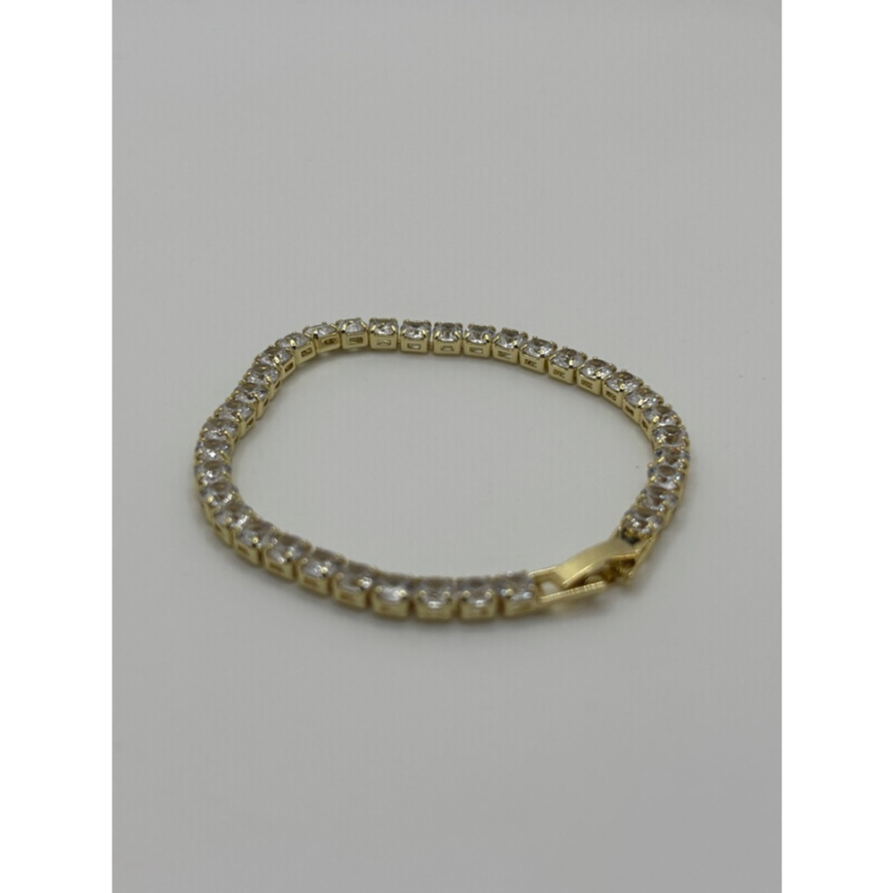 Tennis Bracelet Gold & Clear Crystal NWOT